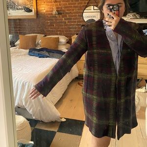 *Spring Sale* UNIF Plaid Duster Sweater Jacket SZ M